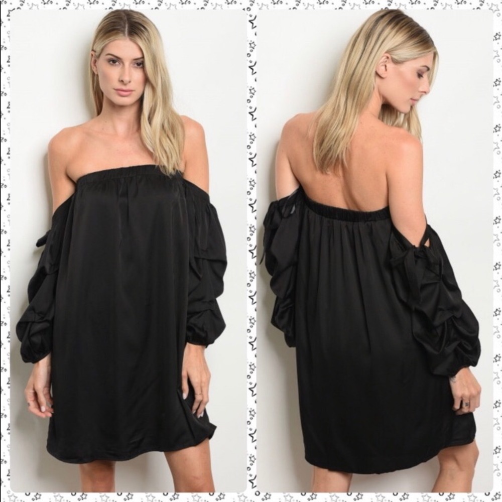 Fun and flirty off the shoulder black dress